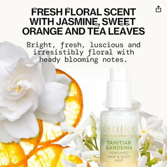 Pacifica Beauty Tahitian Gardenia Perfumed Hair & Body Mist 6 oz NWT - Picture 2 of 6
